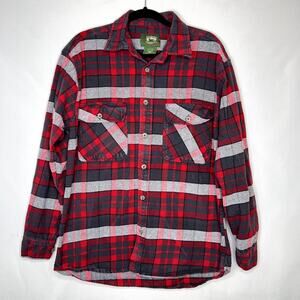 Stillwater Supply Co Plaid Flannel Cotton Button Down Shirt Shacket L Large